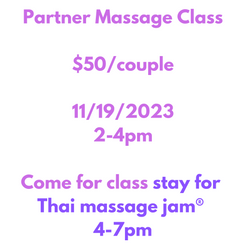 Partner Massage Class 11/19/2023